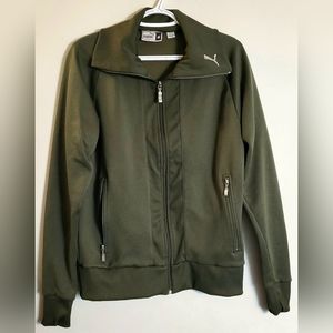 Womens Olive Green PUMA Zip Up Jacket